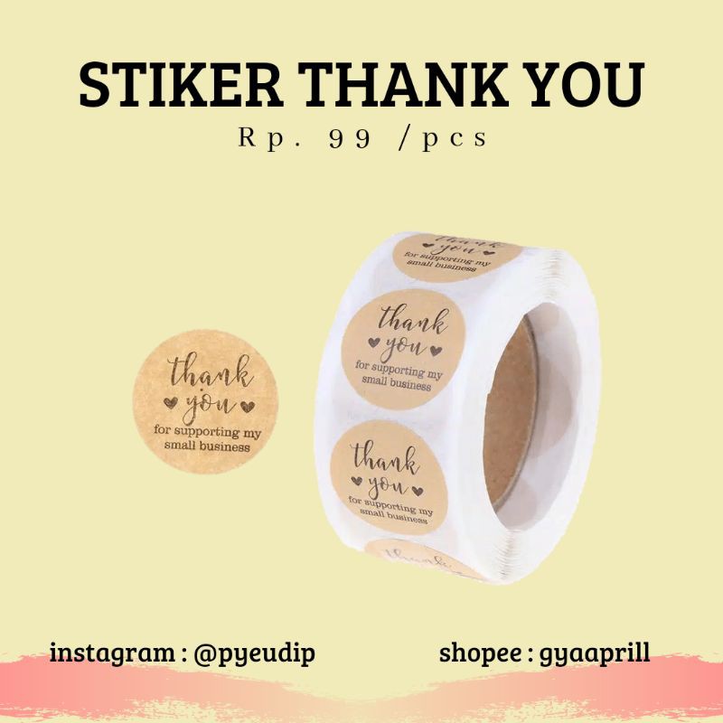 

STICKER THANK YOU / STIKER TERIMAKASIH / STIKER BULAT THANK YOU