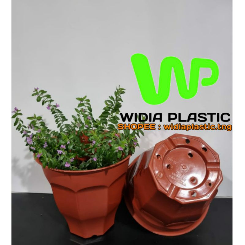 POT BUNGA POT TINGGI 20cm MERAH BATA