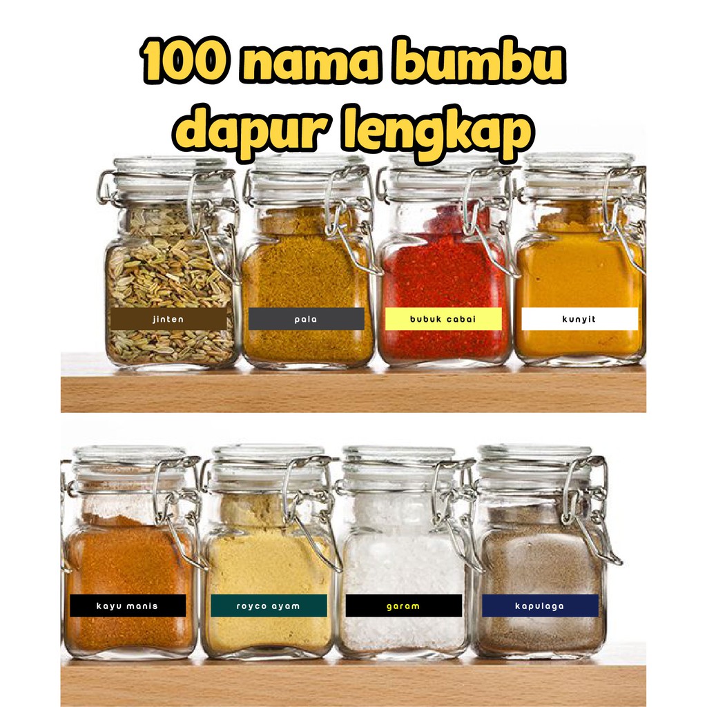 STIKER NAMA BUMBU DAPUR