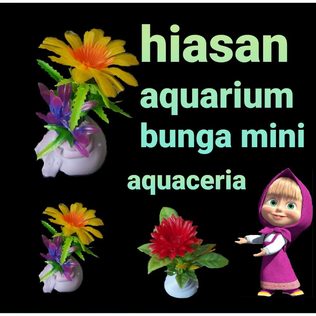 hiasan dalam aquarium kembang pot ukuran 7cm