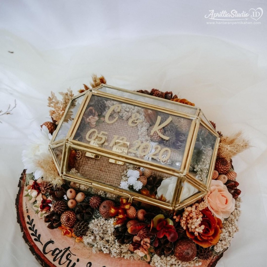 BOX  PERHIASAN MAHAR DAN SESERAHAN THEME AUTUMN RUSTIC - CINCIN &amp; LM