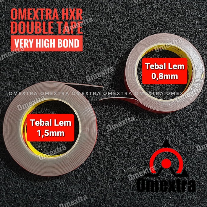 

HXR lebih lengket dari Double Tape 24mm Tebal 1.5mm Omextra Doubletape Very High Bond