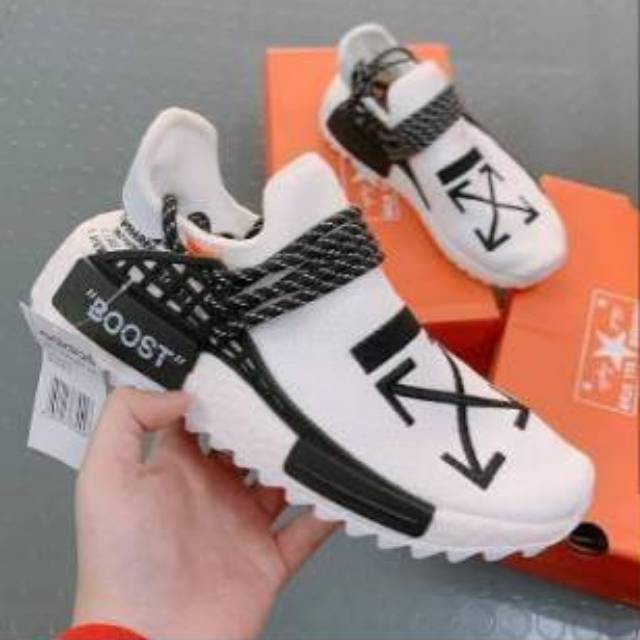 sepatu Adidas Nmd Trail Hu Pharrell x Off White sneakers murah