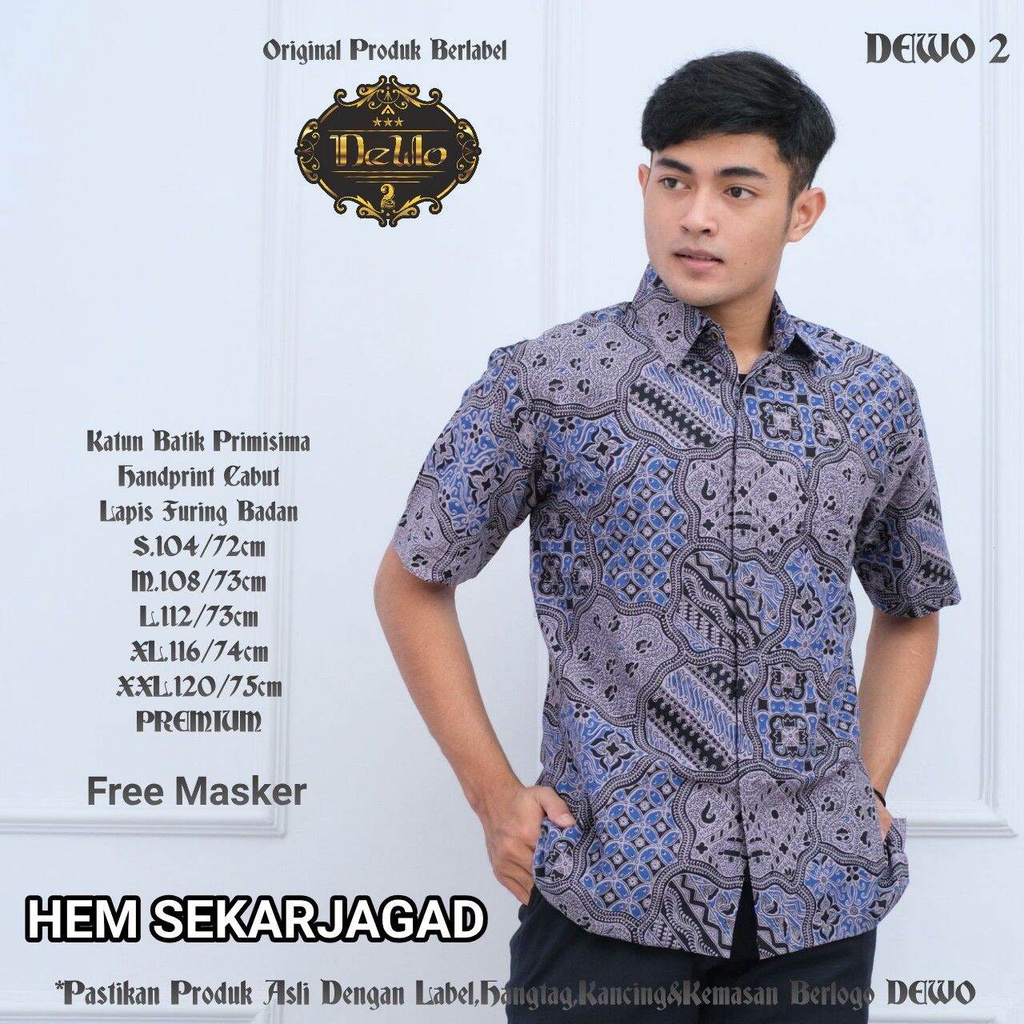 Kemeja batik pria warna Ungu / batik cowo ungu terbaru / kemeja batik warna purple /batik sekarjagad