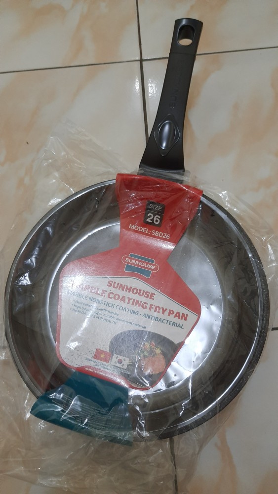 Sunhouse Sbd26 Marble Frypan Anti Lengket Hitam 26 Cm 1 Pcs