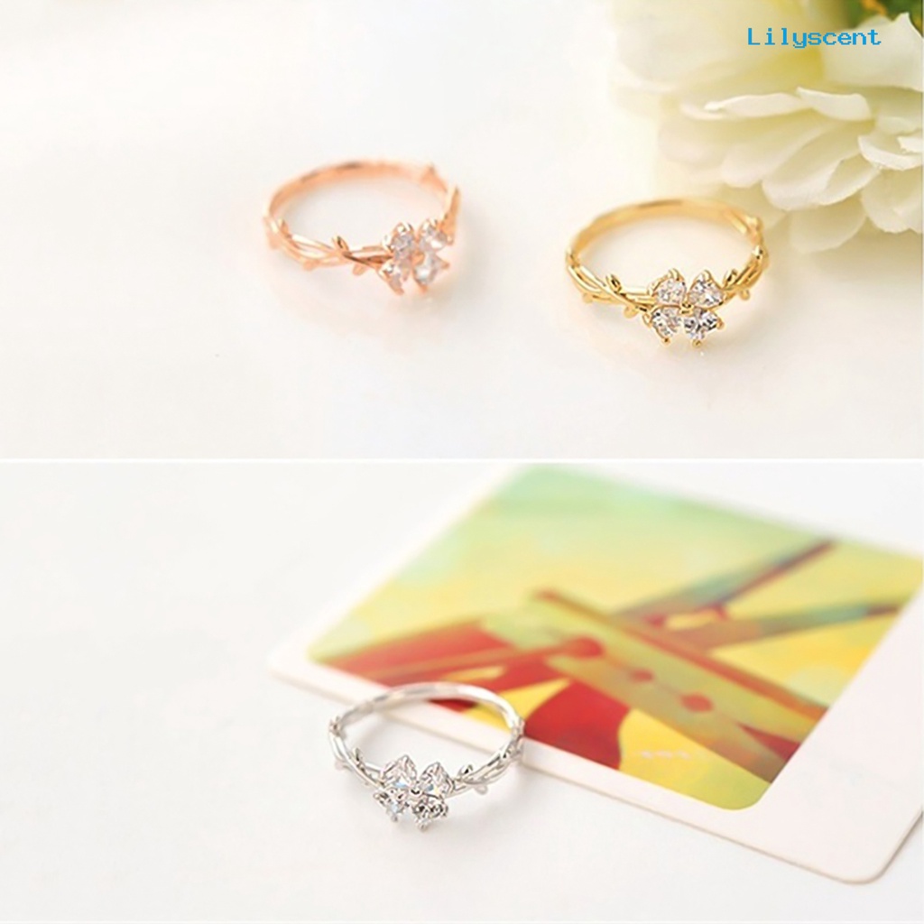 Ls Cincin Bahan Alloy Aksen Berlian Imitasi Untuk Wanita