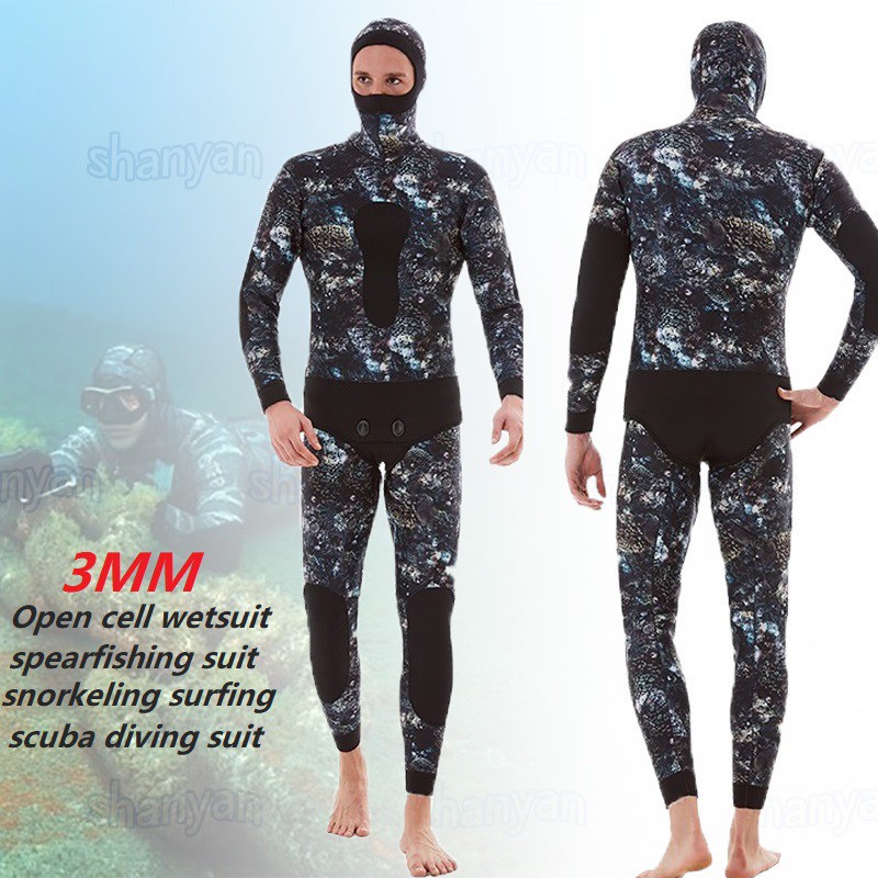 DIVESTAR 3MM Open-cell Yamamoto Wetsuit Diving Set Men's Scuba Diving Suit Two-piece Spearfishing Su