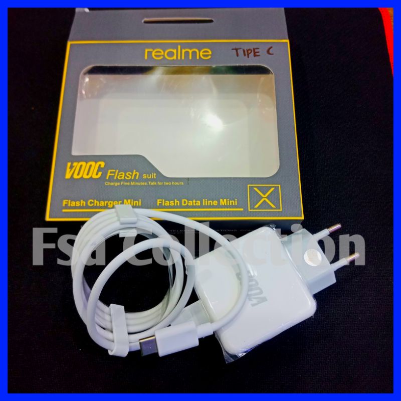 Flash Charger realme type c vooc realme X/ XT/ X2/ 5 pro/ 7/ 7i/ Realme 8/ C25 [USB-C 20W]