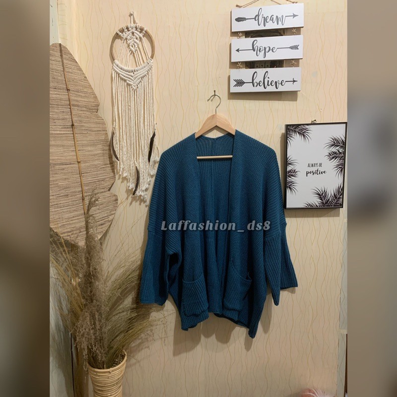 KARDIGAN OVERSIZE | OVERSIZE PREMIUM | CARDY OVERSIZE | KARDIGAN TEBAL-Denim