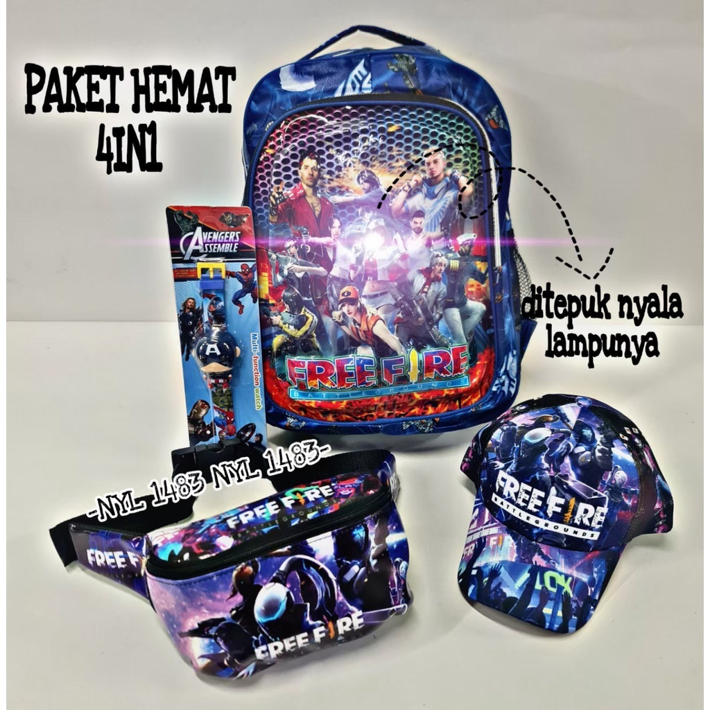 &quot;aurabagss&quot; - Super Sale !!!!! Beli 1 Dapat Banyak Tas Anak Paket Bundle Tas Ransel Anak Laki-Laki Motif Timbul Tas Ransel Anak Sekolah PAUD TK Backpack Anak Karakter Super Hero