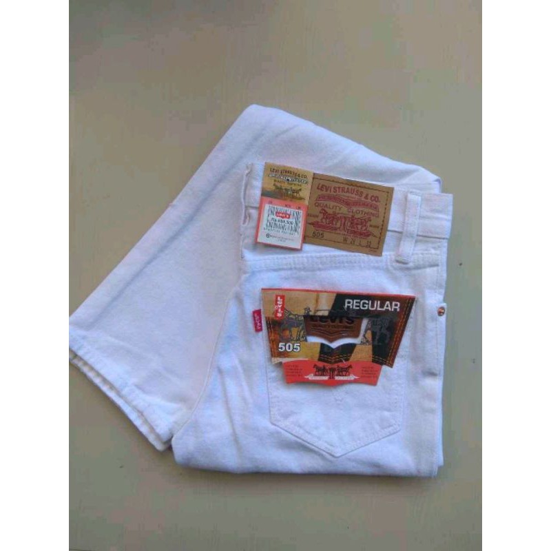 Ink7 Celana jeans putih pria standar Big Size reguler Jumbo - Celana jeans pria cowo laki-laki putih