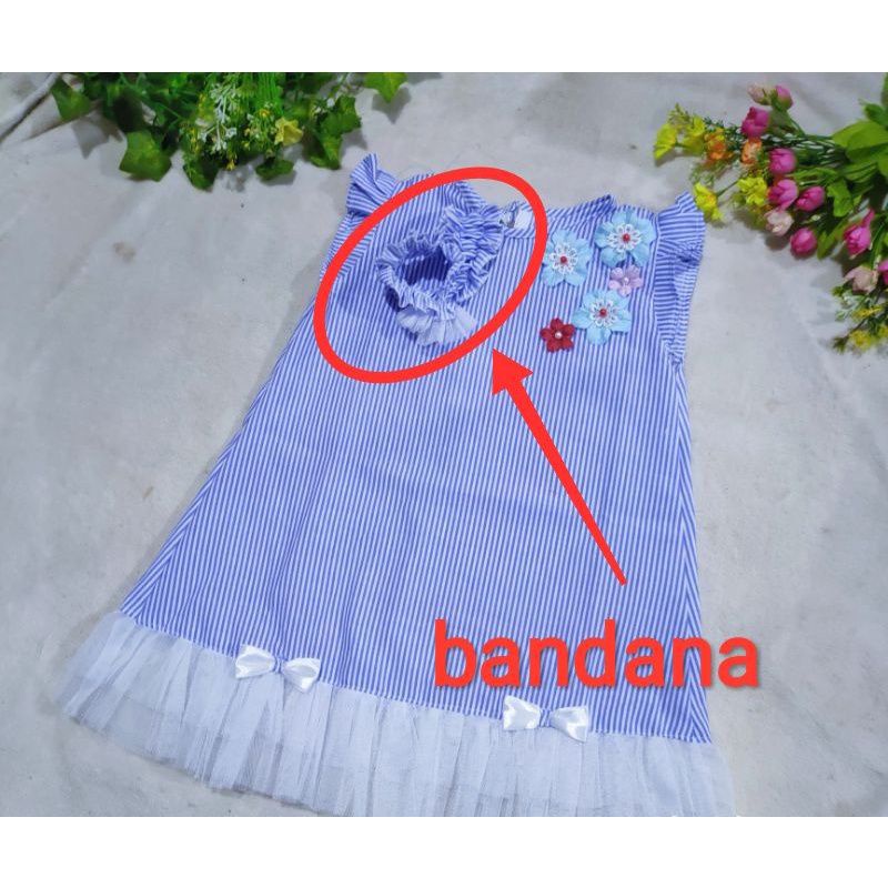 DRESS ANAK PEREMPUAN/ DRESS DIAMOND FREE BANDANA