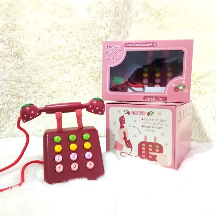 Telpon Mainan wooden Toy Pretend Play Mainan Edukasi