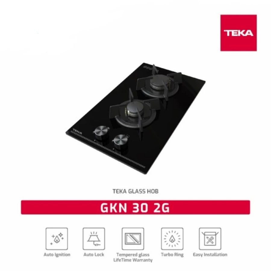 Kompor Tanam Gas/Built-in Glass Hob Teka GKN LUX 30 2G Lifetime Garans