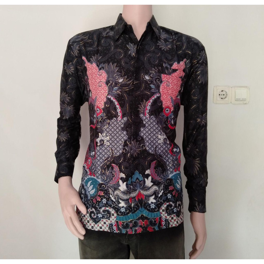 Kemeja batik semi sutra furing / baju pria / kemeja lengan panjang / baju lengan panjang /baju batik