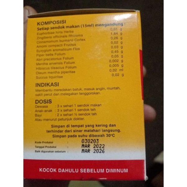 LASERIN 30 ML PER PACK ISI 4 BOTOL SYRUP OABT BATUK