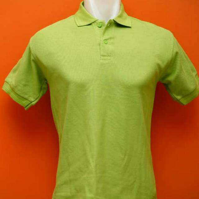 kaos polo t-shirt berkerah polos warna hijau lumut