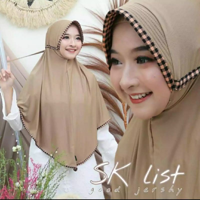 (COD) TERMURAH JILBAB INSTAN SERUT KOTAK | HIJAB SERUT INAYAH JIBAB SERUT JERSEY