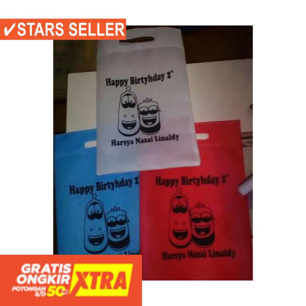 

✨ SOUVENIR MURAH / Tas spunbond oval 22x32 acara ultah