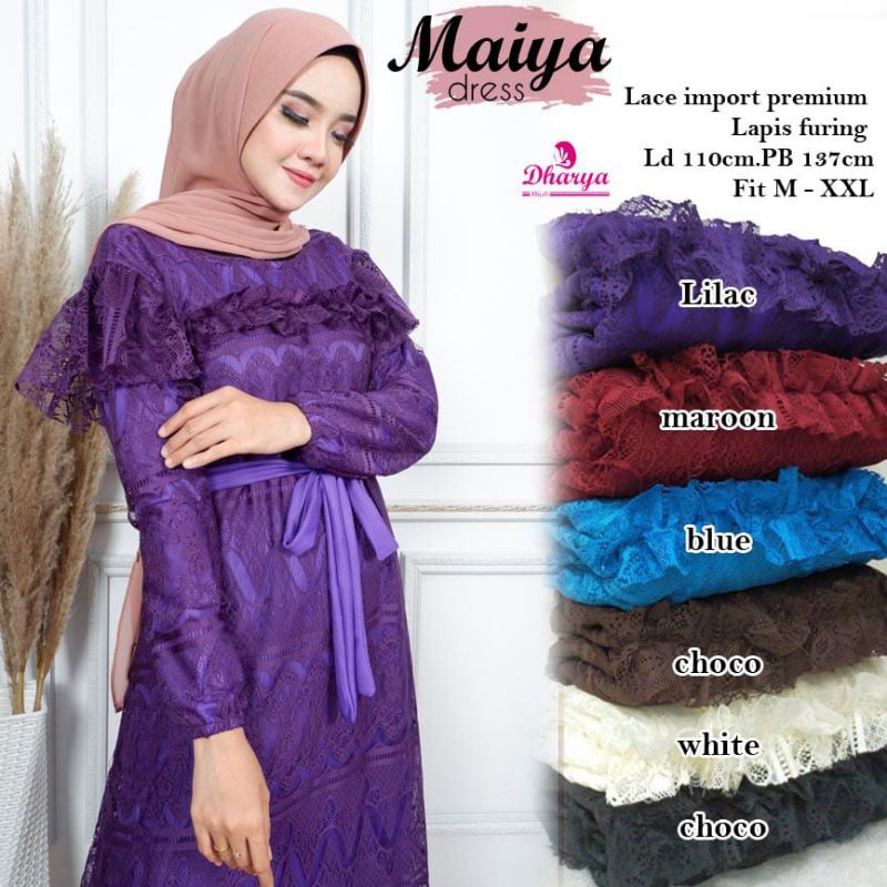 MAIYA Maxi baju gamis longdress brokat halus party dress