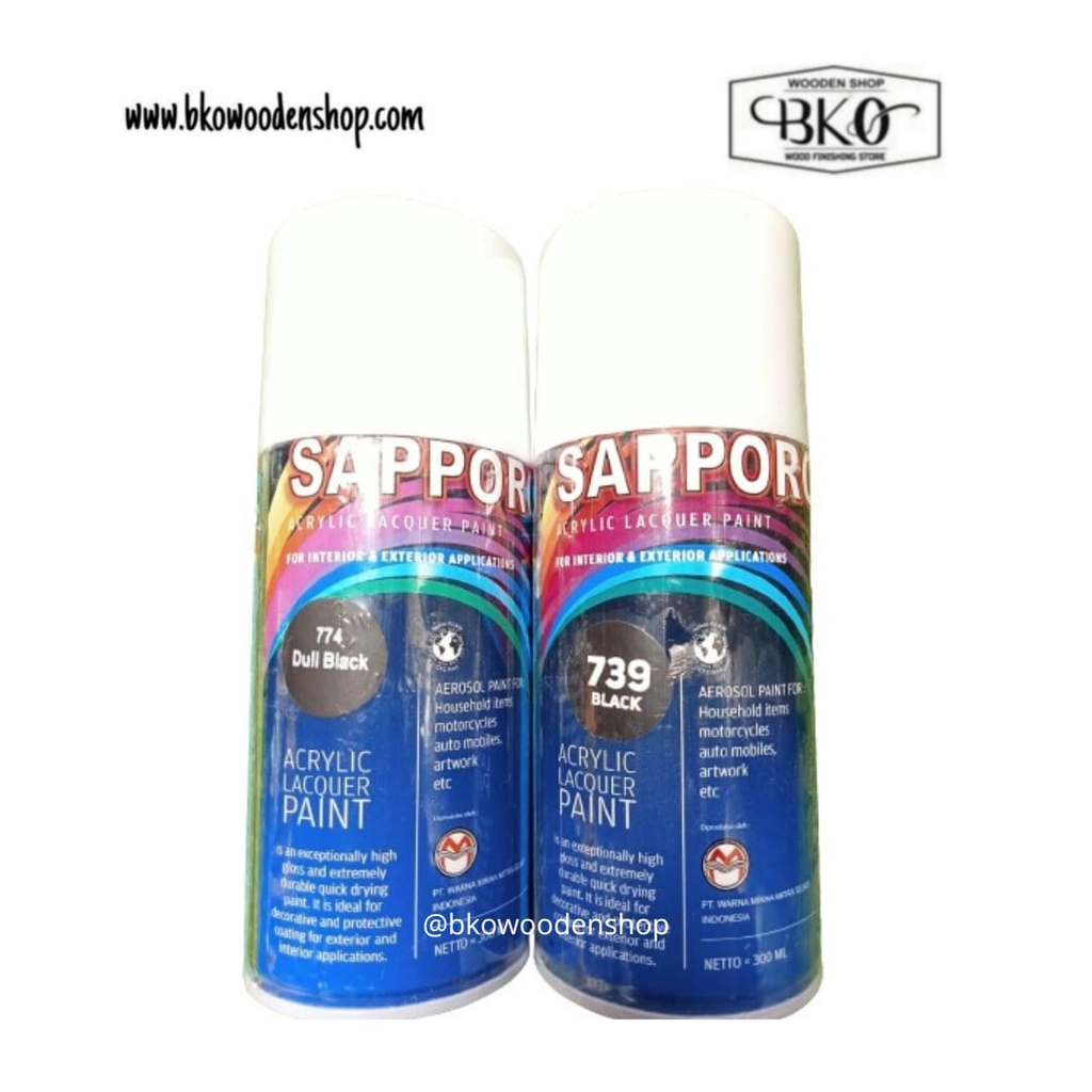 Cat semprot Sapporo varian warna Black/Hitam 300cc