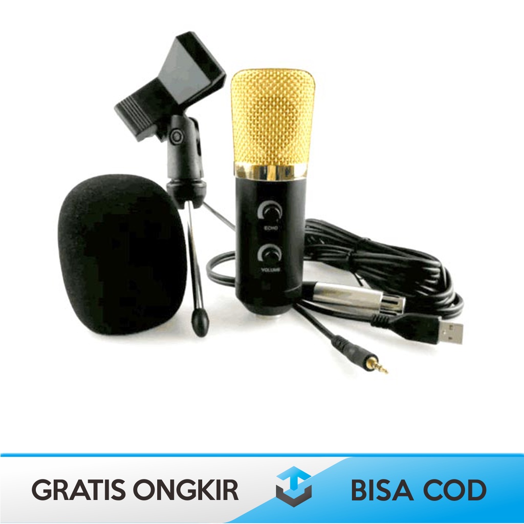 CONDENSER MICROPHONE USB KONEKTOR ORI BY TAFFSTUDIO K669B MINI TRIPOD