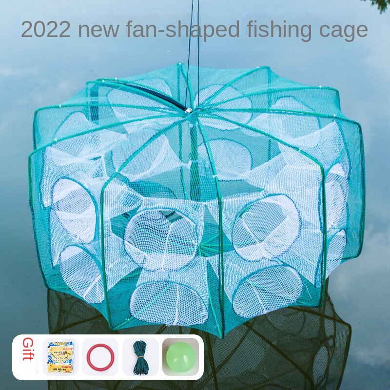 12 Lubang Jaring Jebakan Perangkap Udang ikan Kepiting / Jaring Bubu Perangkap Ikan