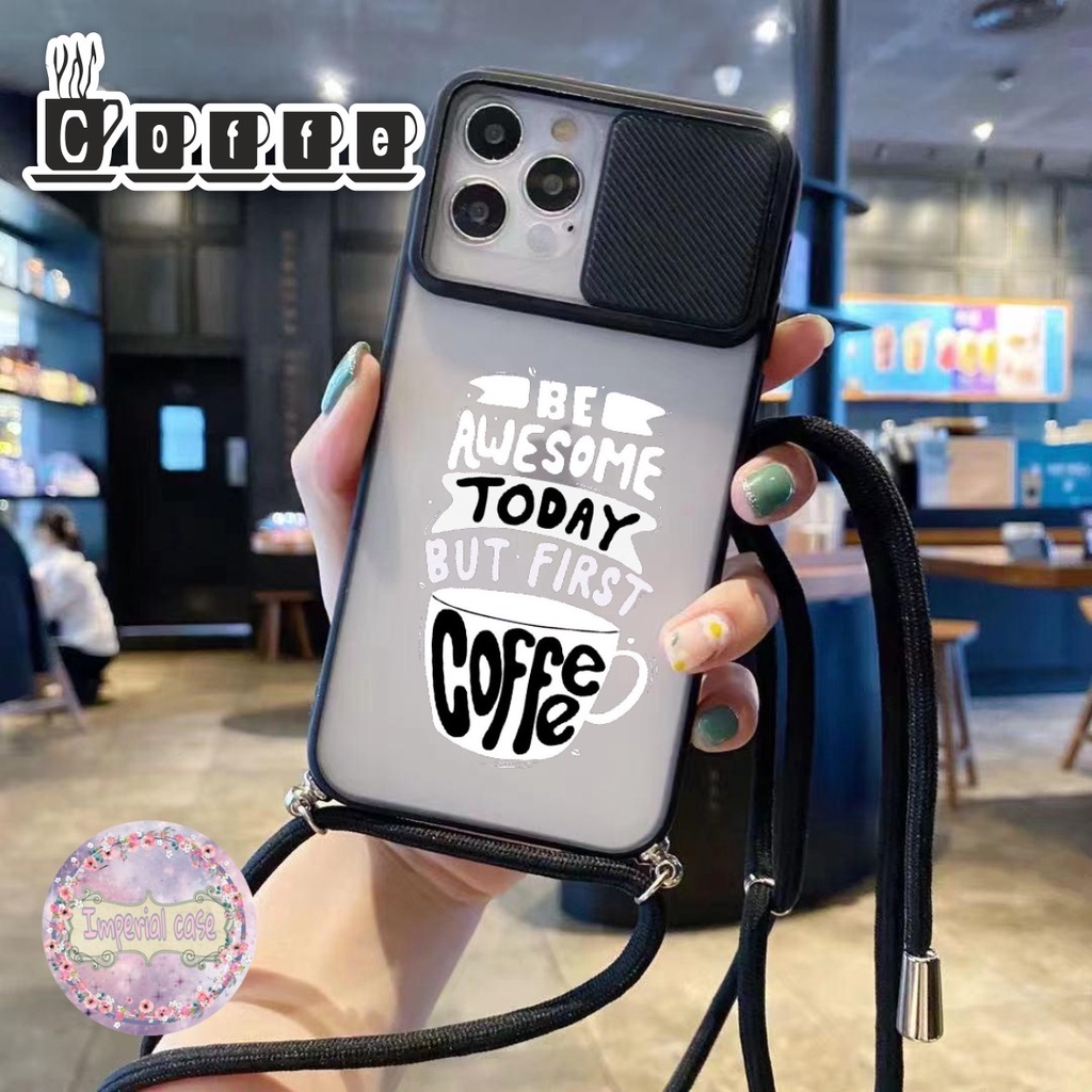 SOFTCASE SLINGCASE SLIDE PELINDUNG KAMERA COFFE SAMSUNG OPPO VIVO REALME IPHONE XIAOMI ALL TYPE IC45