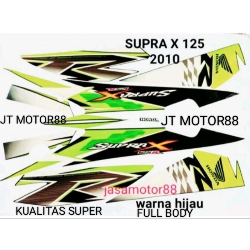 LIS BODY STIKER SUPRA X 125 TAHUN 2010 WARNA HIJAU