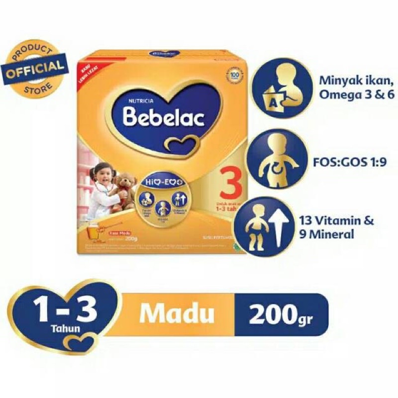 Bebelac 3 200gr Rasa Madu (1-3 tahun)