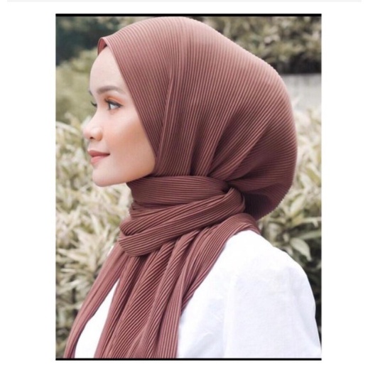 PASHMINA PLISKET BAHAN CERUTY BABY DOLL  FULL PREMIUM TANPA GARIS TENGAH BISA COD