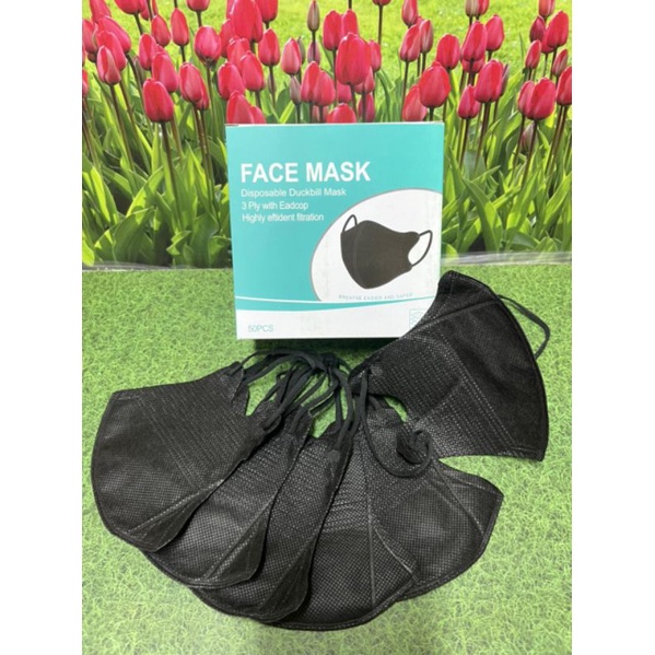 MASKER DUCKBILL BOX 1PACK isi 50 HITAM PUTIH