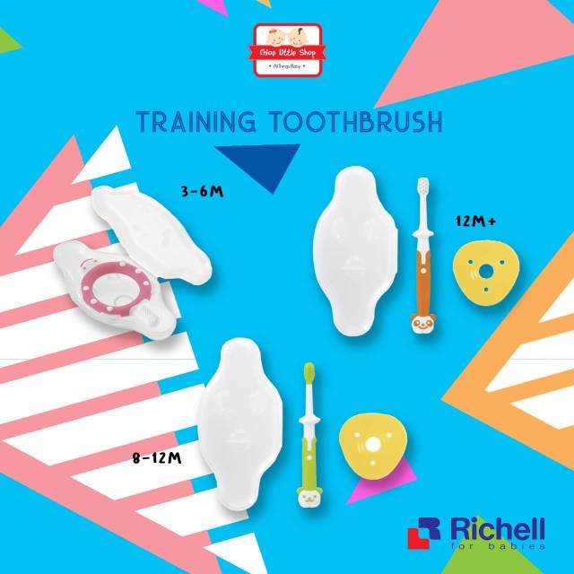 Richell Baby Training Toothbrush Toothbrush with case 3m/8m/12m