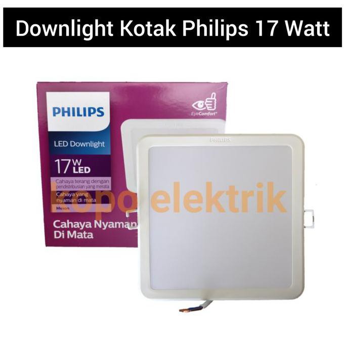 Lampu Led Downlight Philips 17 Watt Kotak Meson Putih 17w - Kuning