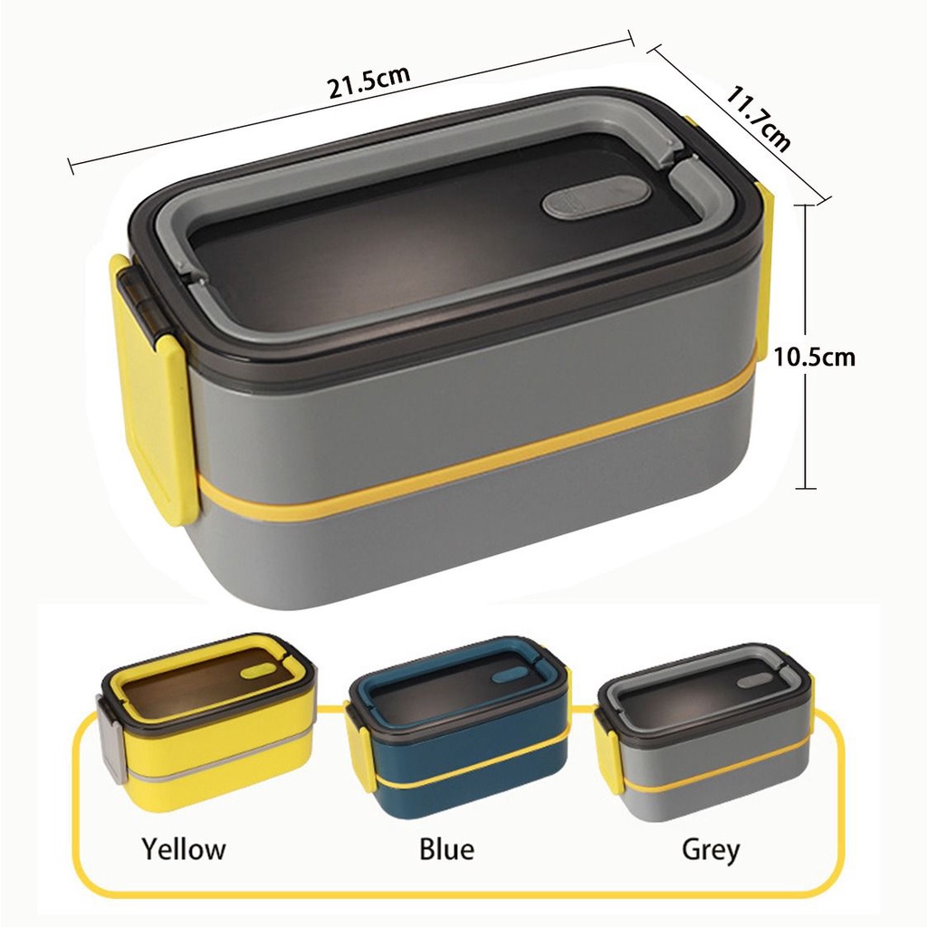 TOKO21GROSIR--LUNCHBOX DOUBLE LAYER KOTAK MAKAN 2 TINGKAT KOTAK BEKAL