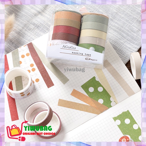 

1 Set 10 Pcs Masking Tape Set Isolasi Kertas Selotip kertas Selotip Masking Isolasi Masking Panjang 2 Meter Selotip Kertas Bahan Washi