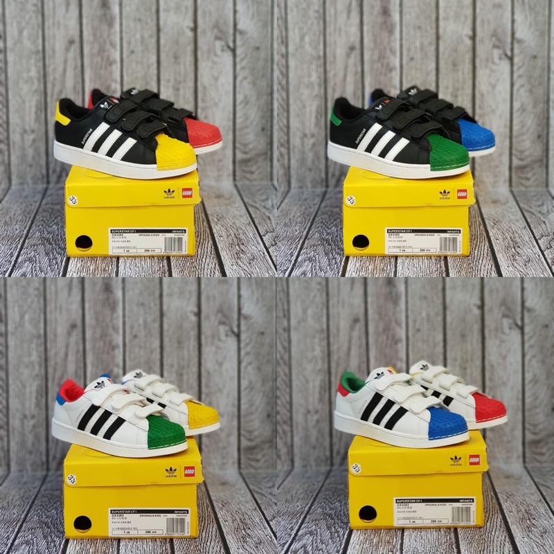 TERMURAH Sepatu Adidas Superstar 360 X Lego Kids / Sepatu Anak / sepatu kets strap / Sneakers / Snea