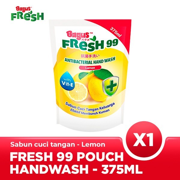 

HAND WASH REFFIL BAGUS FRESH 99 ANTIBACTERIAL LEMON W-22741