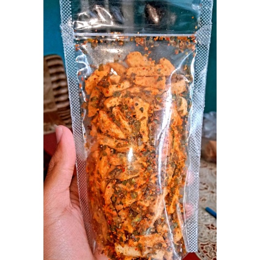 

BASRENG STIK VIRAL DAUN JERUK EKSTRAK PEDAS 100gr POUCH 17×10cm