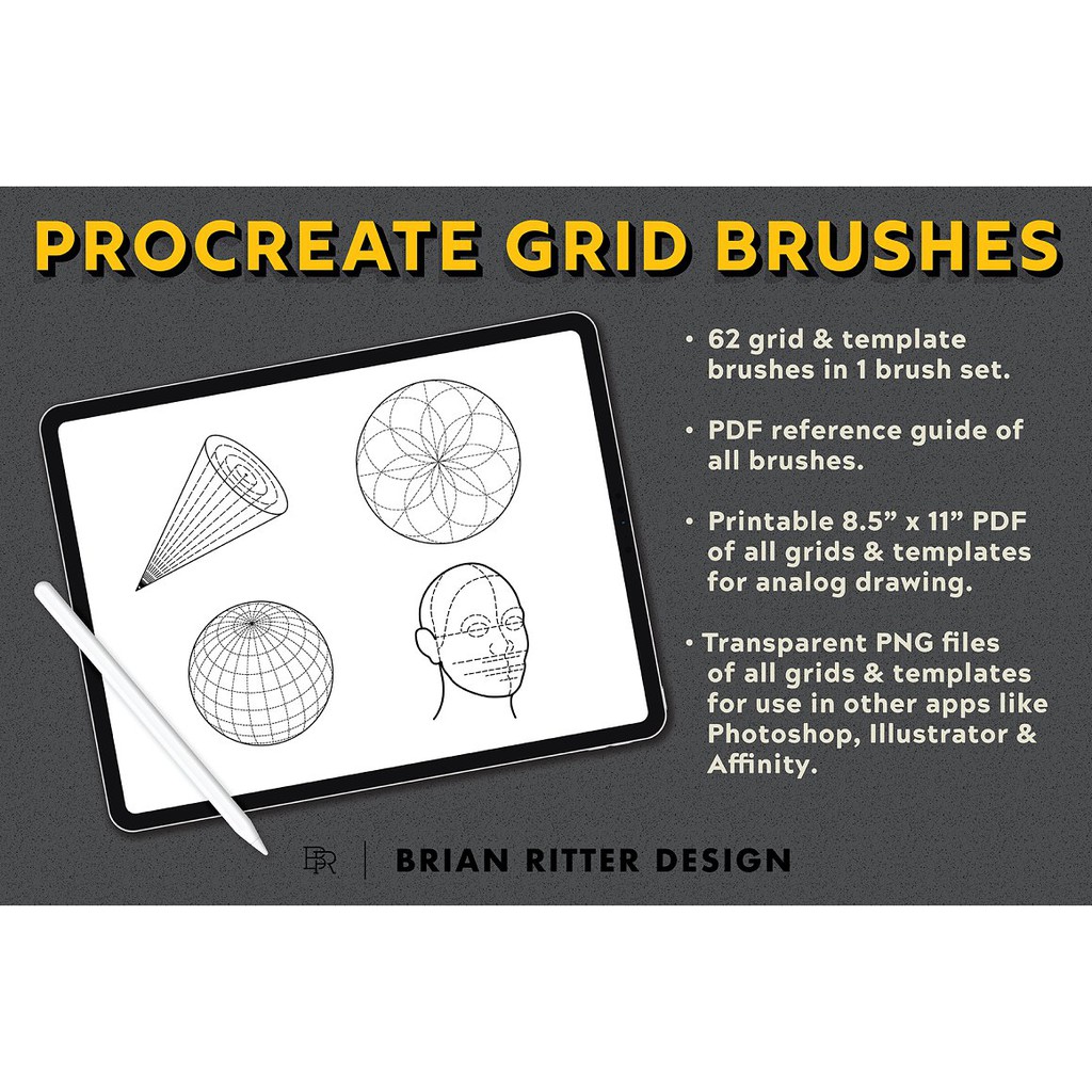 Procreate Brush - Drawing Grid Brushes for Procreate