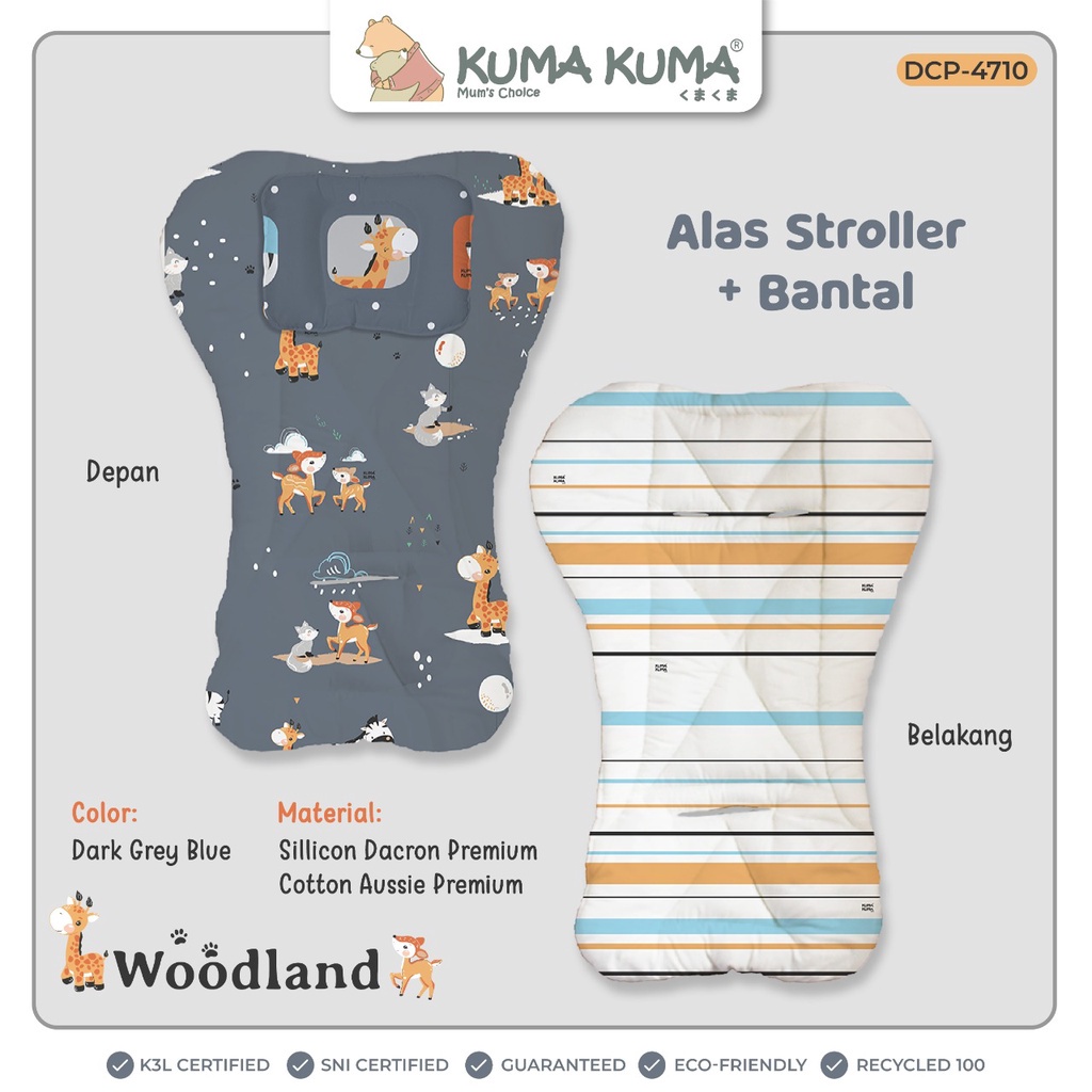 Kuma Kuma Alas Stroller Bayi + Bantal