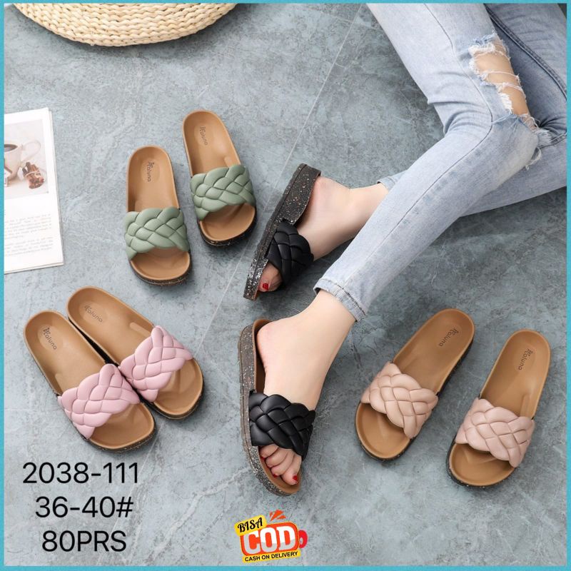 Sandal Jelly Wanita Slop Kokop Laluna Karet Import  2038