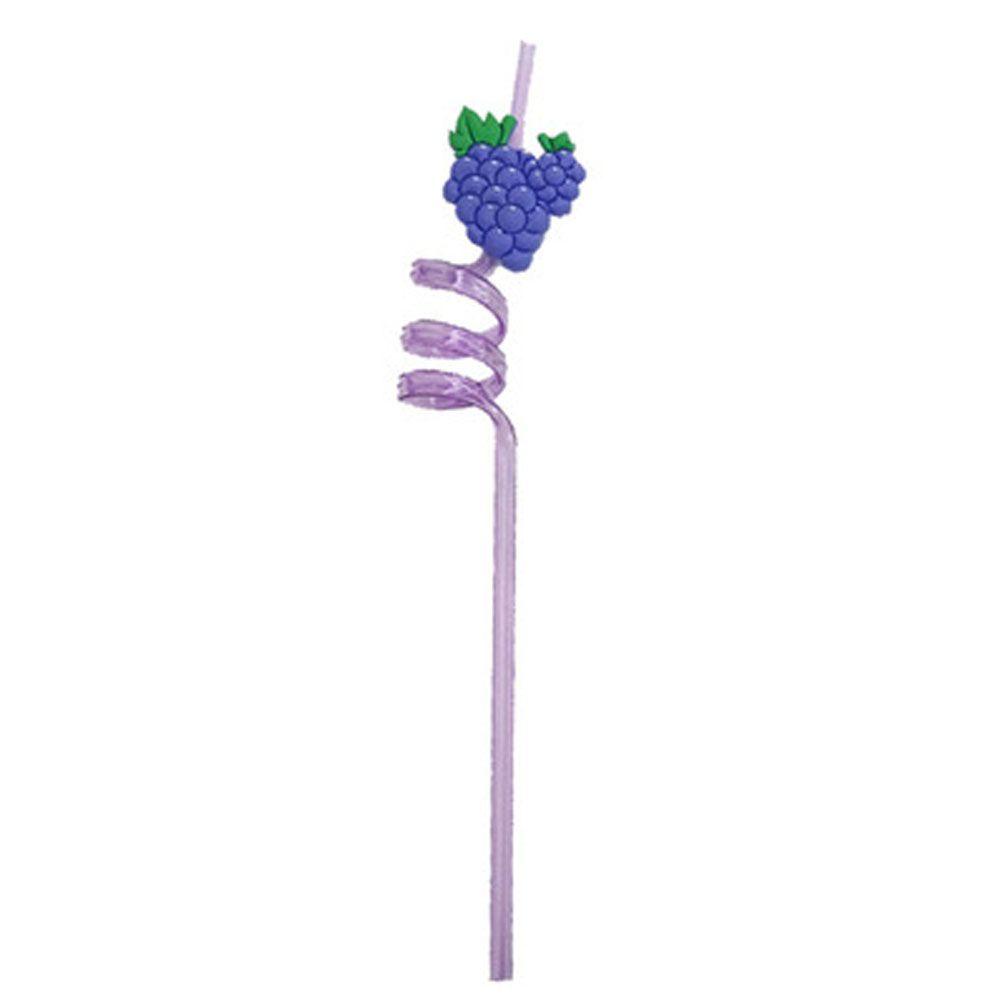 R-FLOWER 1/5pcs Sedotan Reusable Buah Fun Temporaty Straw Perlengkapan Pesta Pola Kartun