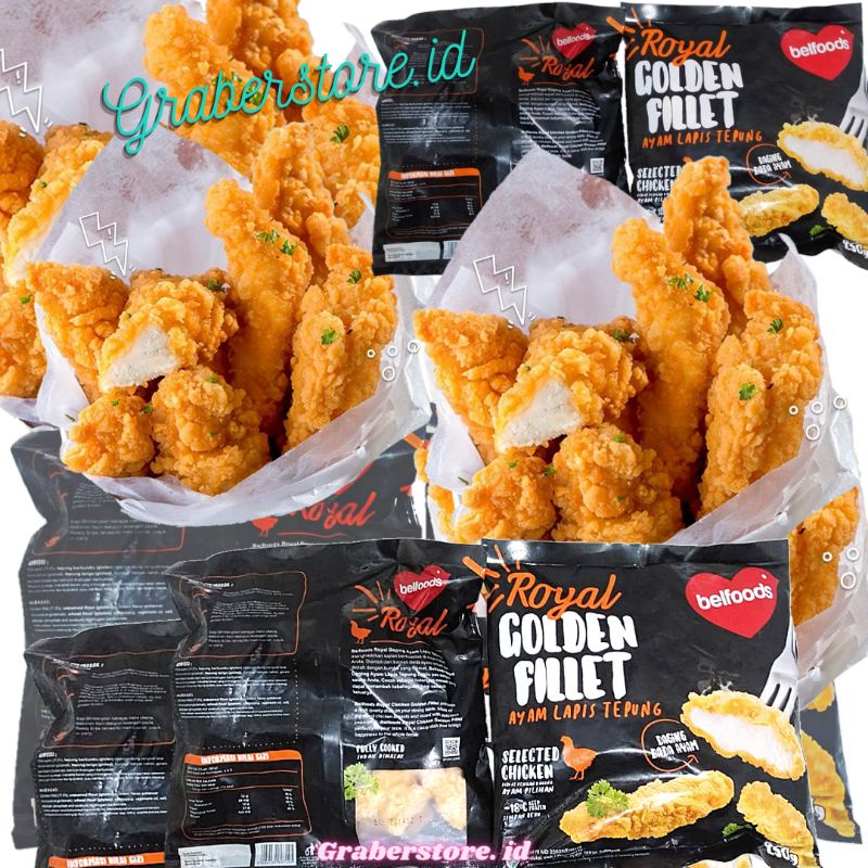 

Belfoods Royal Chicken Golden Fillet 250GR DAGING AYAM FILLET LAPIS TEPUNG FROZEN FOODS