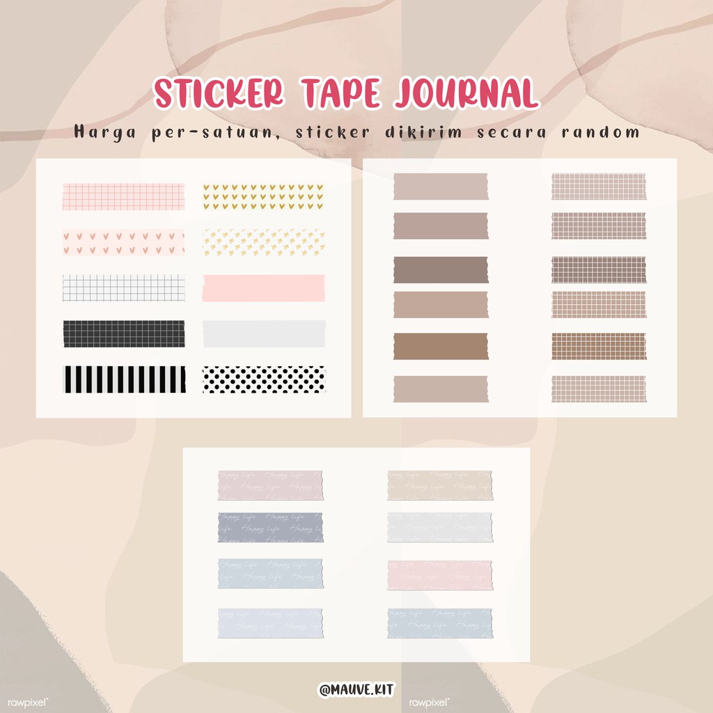 

[Minimal 20 pcs] Sticker tape journal | Sticker aesthetic | Die Cut Sticker