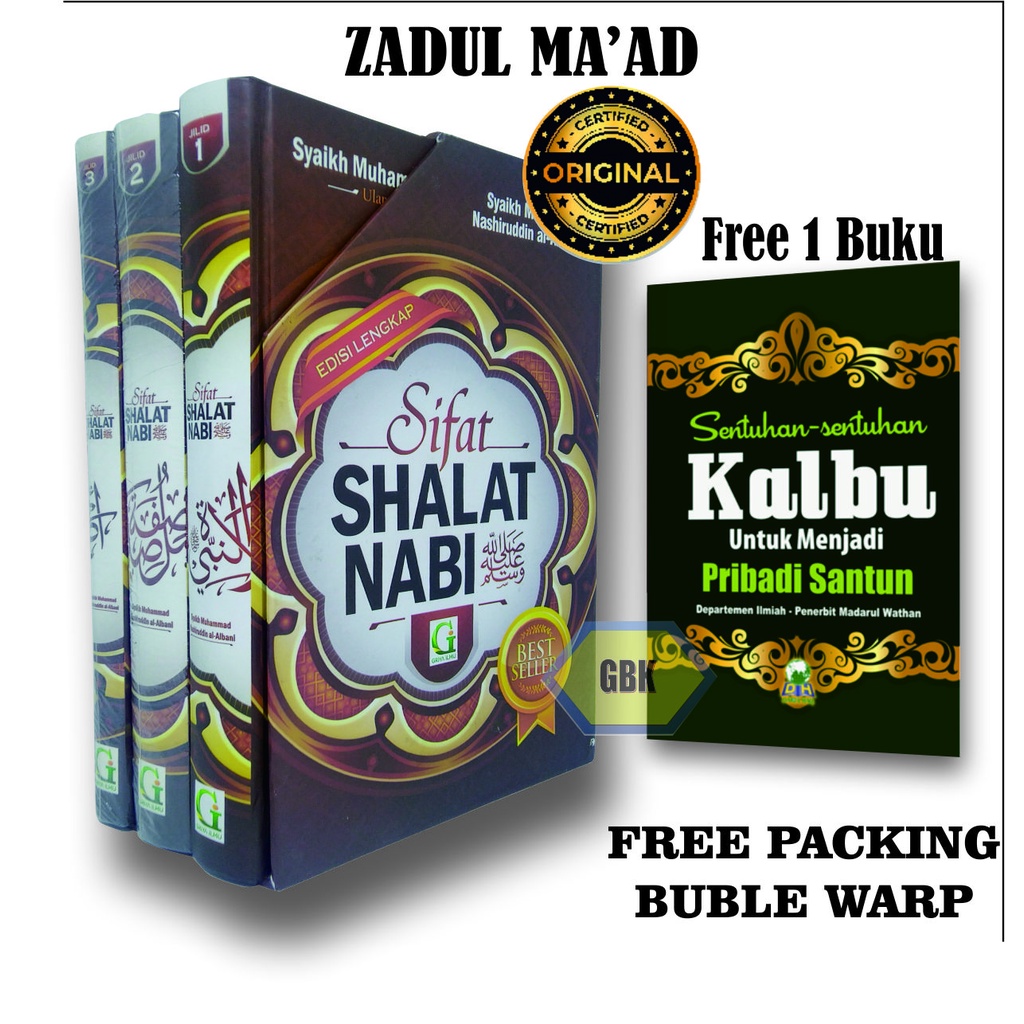 Buku Sifat Shalat Nabi 3 Jilid Syaikh Nashiruddin Al Albani Edisi Lengkap Bonus Box (Free 1 Buku Sentuhan-Sentuhan Qalbu)