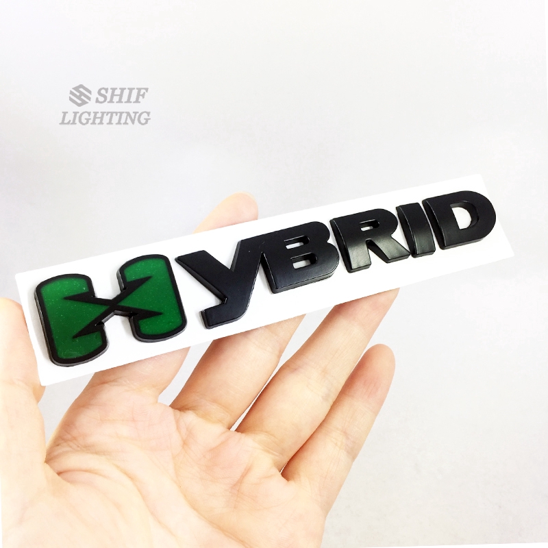 1Pc Stiker Emblem Logo HYBRID Bahan Metal Untuk Dekorasi Mobil