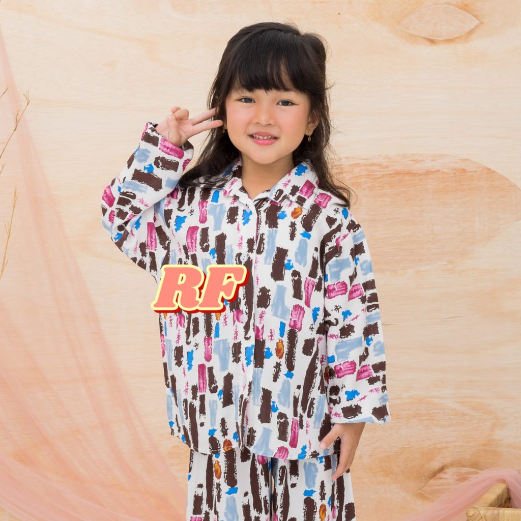 Lisa kids One Set / setelan anak perempuan / daily one set pajamas anak / Setelan rayon premium anak