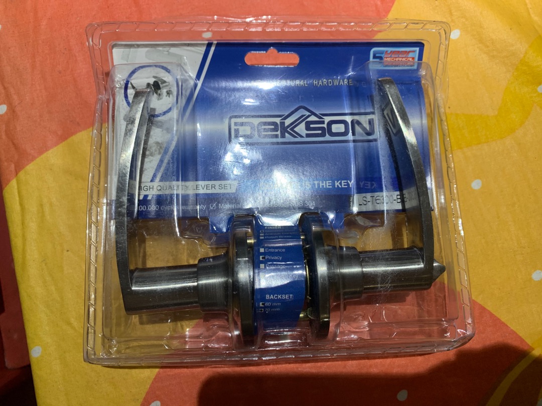 Handle Pintu Dekson / Dekkson Ls T6300 Bk Sss Lock Set / Gagang Pintu Tanpa Anak Kunci