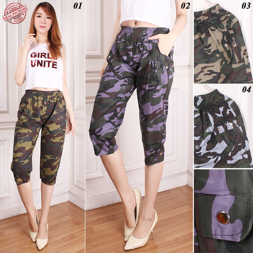 SB Collection Celana Pendek Mirna Shortpants Army Casual Jumbo Wanita